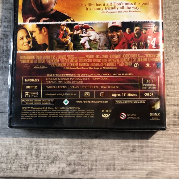 Facing The Giants New DVD c. 2007 Christian Movie Football Anamorphic Widescreen - Picture 14 of 16